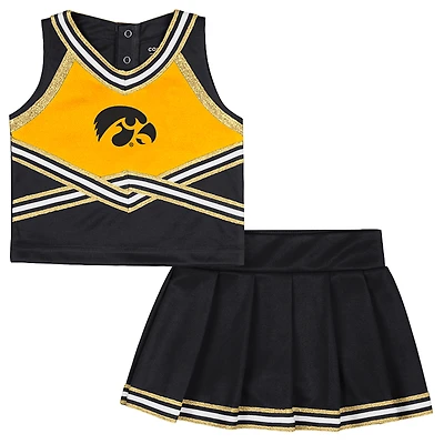Girls Toddler Colosseum Black Iowa Hawkeyes Lollipop Park Cheer Two-Piece Set