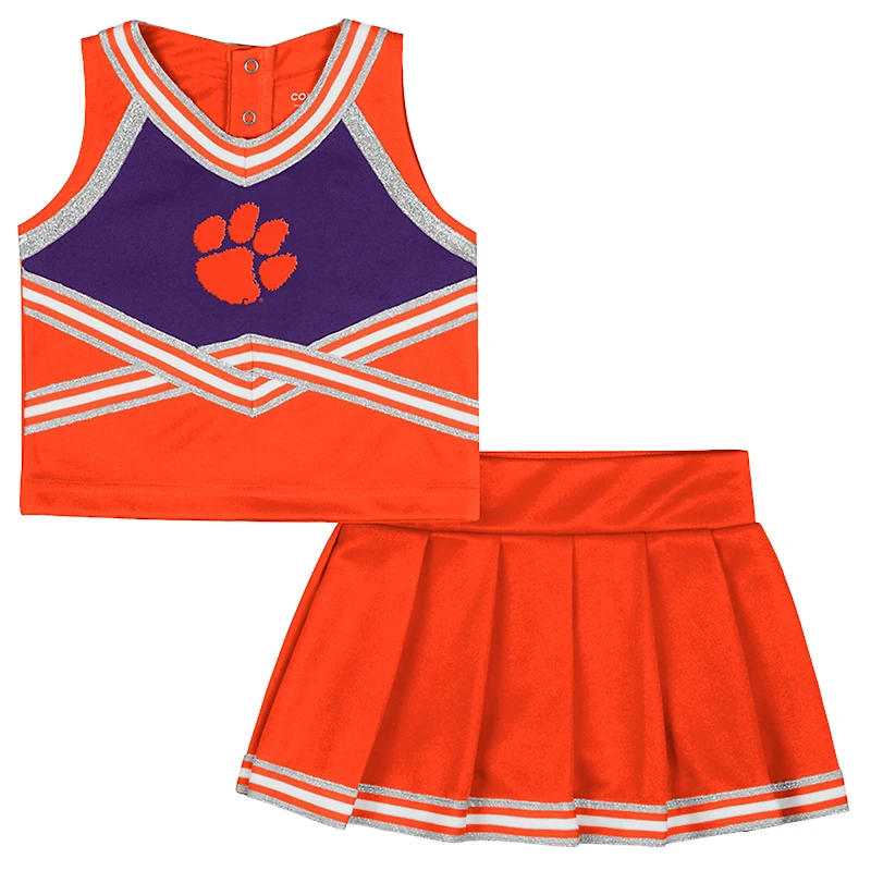 Girls Toddler Colosseum Orange Clemson Tigers Lollipop Park Cheer Two-Piece Set