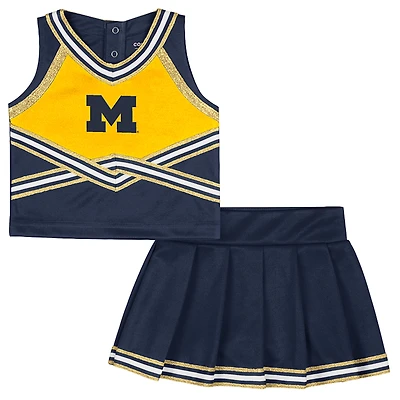 Girls Toddler Colosseum Navy Michigan Wolverines Lollipop Park Cheer Two-Piece Set