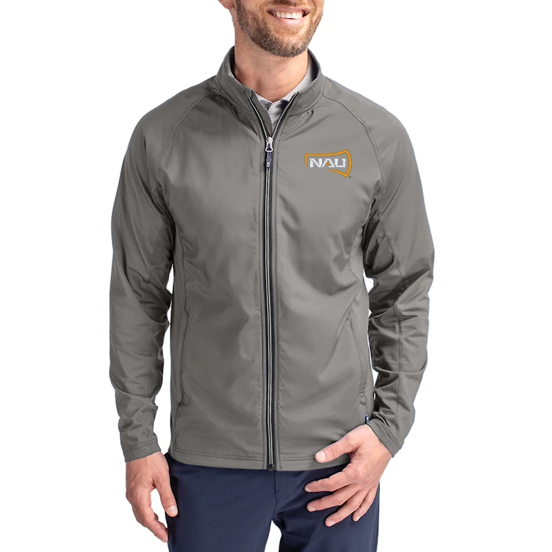 Men's Cutter & Buck Gray Northern Arizona Lumberjacks Big & Tall Adapt Eco Hybrid Recycled Full-Zip Jacket