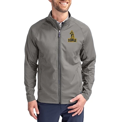 Men's Cutter & Buck Gray Northern Arizona Lumberjacks  Adapt Eco Hybrid Recycled Full-Zip Jacket