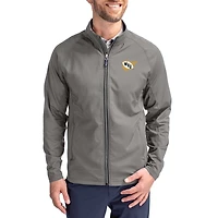 Men's Cutter & Buck Gray West Virginia Mountaineers Adapt Eco Hybrid Recycled Full-Zip Jacket