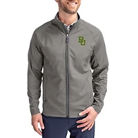 Men's Cutter & Buck Gray Baylor Bears  Adapt Eco Hybrid Recycled Full-Zip Jacket