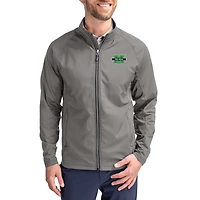 Men's Cutter & Buck Gray Marshall Thundering Herd  Adapt Eco Hybrid Recycled Full-Zip Jacket