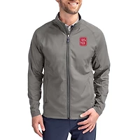 Men's Cutter & Buck Gray NC State Wolfpack  Adapt Eco Hybrid Recycled Full-Zip Jacket
