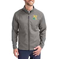 Men's Cutter & Buck Gray Xavier University of Louisiana Gold Rush  Adapt Eco Hybrid Recycled Full-Zip Jacket
