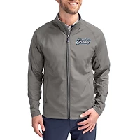 Men's Cutter & Buck Gray UCF Knights Big & Tall Adapt Eco Knit Hybrid Recycled Raglan Full-Zip Jacket