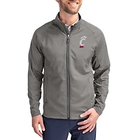 Men's Cutter & Buck Gray Cincinnati Bearcats Adapt Eco Hybrid Recycled Full-Zip Jacket