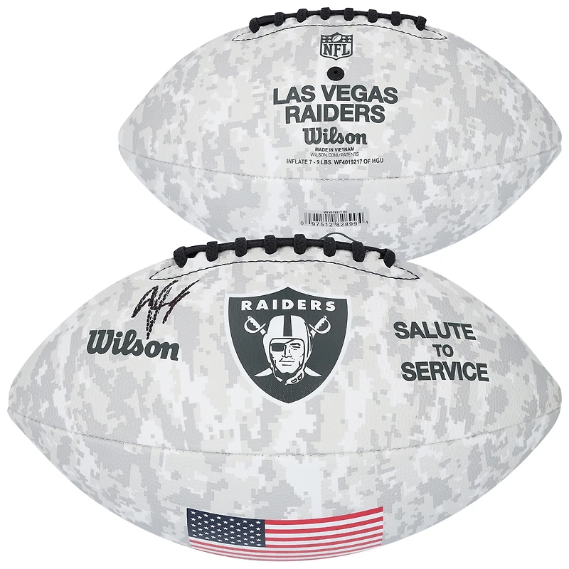 Geno Smith Las Vegas Raiders Autographed Wilson 2024 Salute To Service Football