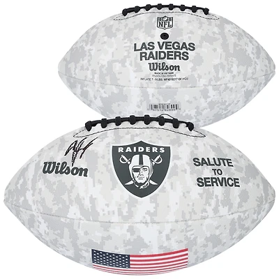 Geno Smith Las Vegas Raiders Autographed Wilson 2024 Salute To Service Football