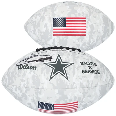CeeDee Lamb Dallas Cowboys Autographed Wilson 2024 Salute To Service Football