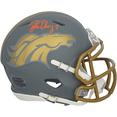 John Elway Denver Broncos Autographed Riddell Slate Speed Mini Helmet