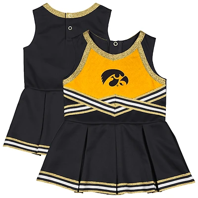 Girls Infant Colosseum Black Iowa Hawkeyes Lollipop Park Cheer Dress