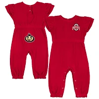 Infant Colosseum Scarlet Ohio State Buckeyes Beautopia Waffle Knit Romper