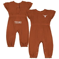 Infant Colosseum Texas Orange Longhorns Beautopia Waffle Knit Romper
