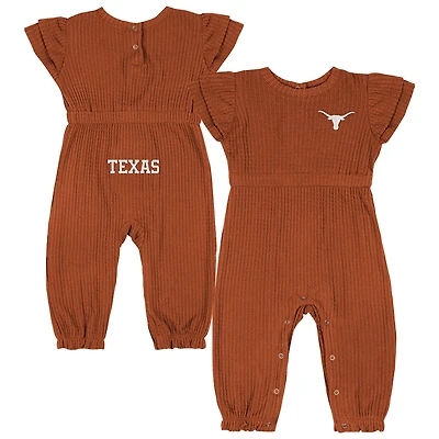 Infant Colosseum Texas Orange Longhorns Beautopia Waffle Knit Romper