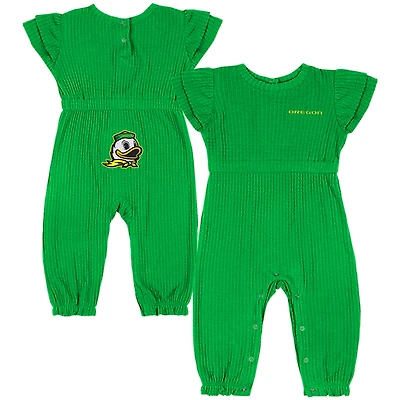 Infant Colosseum Green Oregon Ducks Beautopia Waffle Knit Romper
