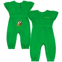 Infant Colosseum Green Oregon Ducks Beautopia Waffle Knit Romper
