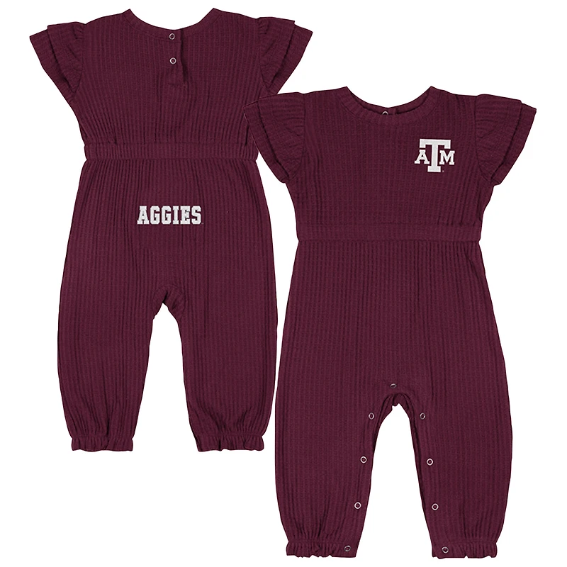 Infant Colosseum Maroon Texas A&M Aggies Beautopia Waffle Knit Romper
