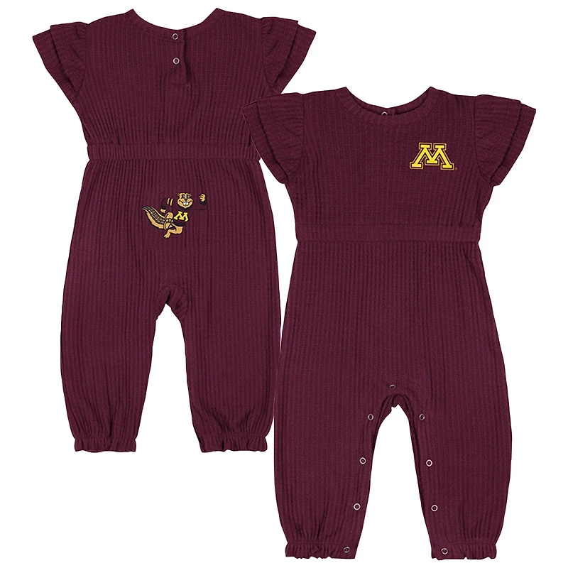 Infant Colosseum Maroon Minnesota Golden Gophers Beautopia Waffle Knit Romper