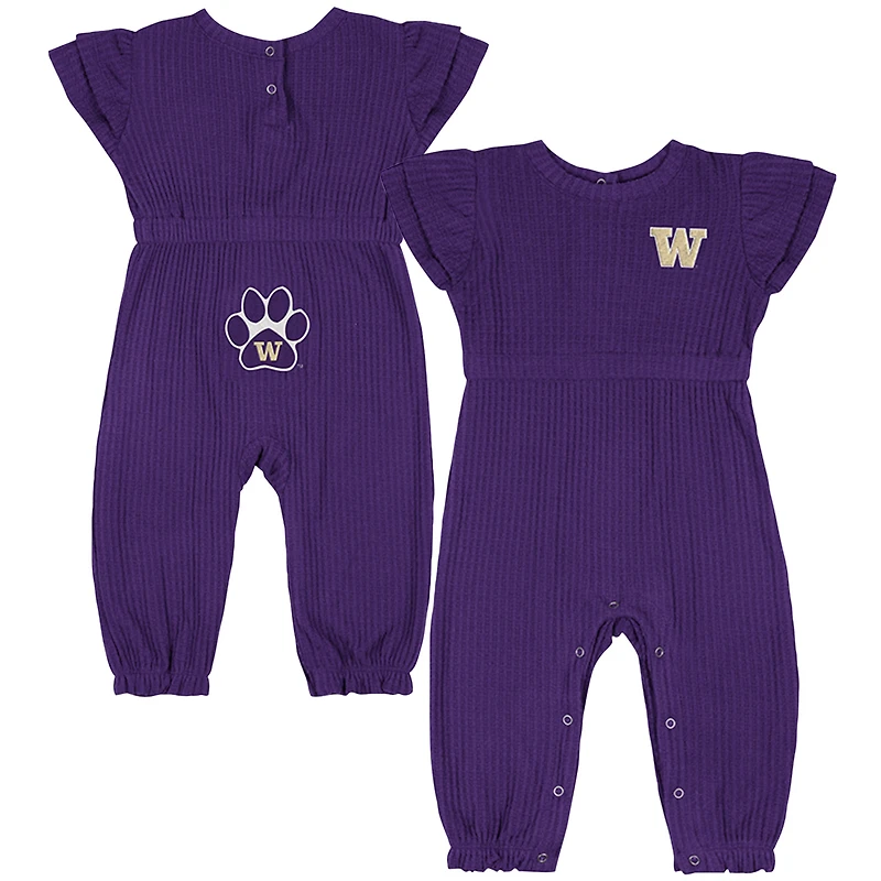Infant Colosseum Purple Washington Huskies Beautopia Waffle Knit Romper