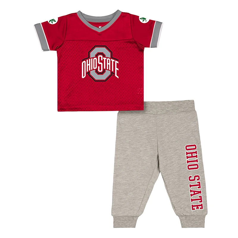 Infant & Newborn Colosseum Ohio State Buckeyes Nothing But the Hits Two-Piece Football Set