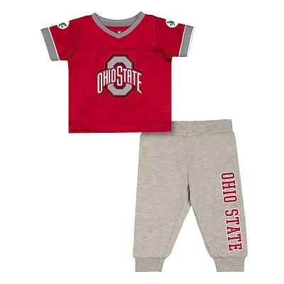 Infant & Newborn Colosseum Ohio State Buckeyes Nothing But the Hits Two-Piece Football Set