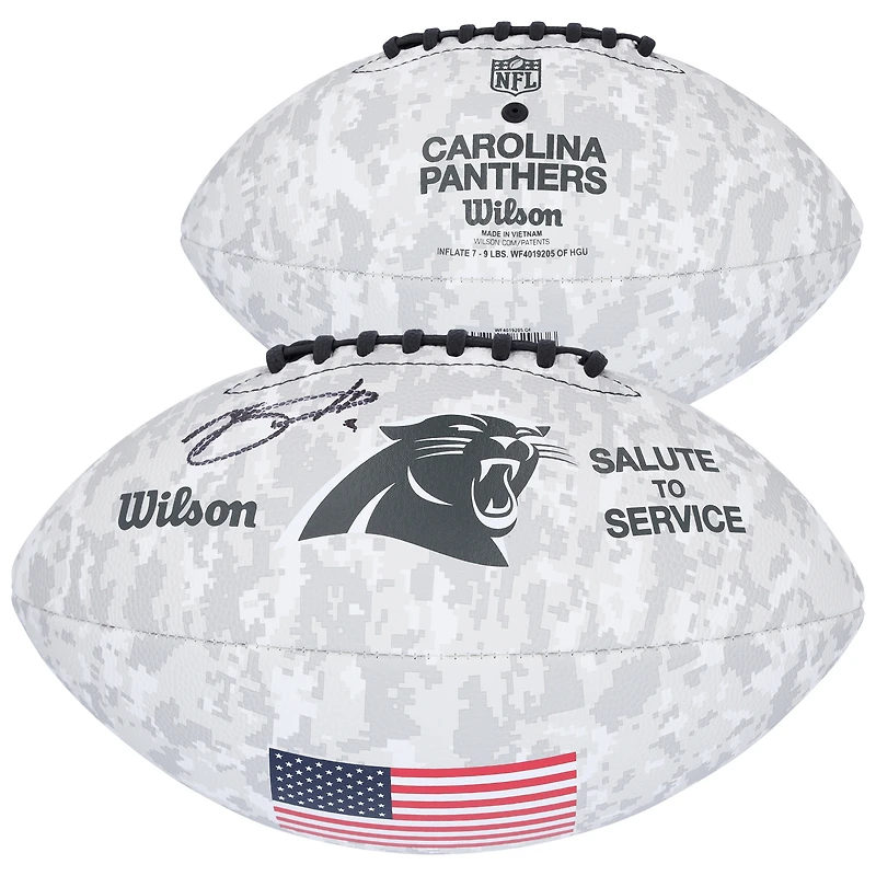 Bryce Young Carolina Panthers Autographed Wilson 2024 Salute To Service Football