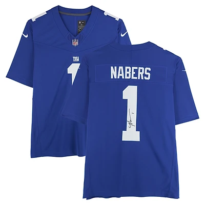 Malik Nabers New York Giants Autographed Royal Nike Vapor F.U.S.E. Limited Jersey