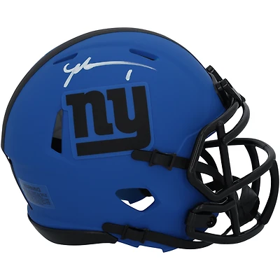 Malik Nabers New York Giants Autographed Riddell Rave Speed Mini Helmet
