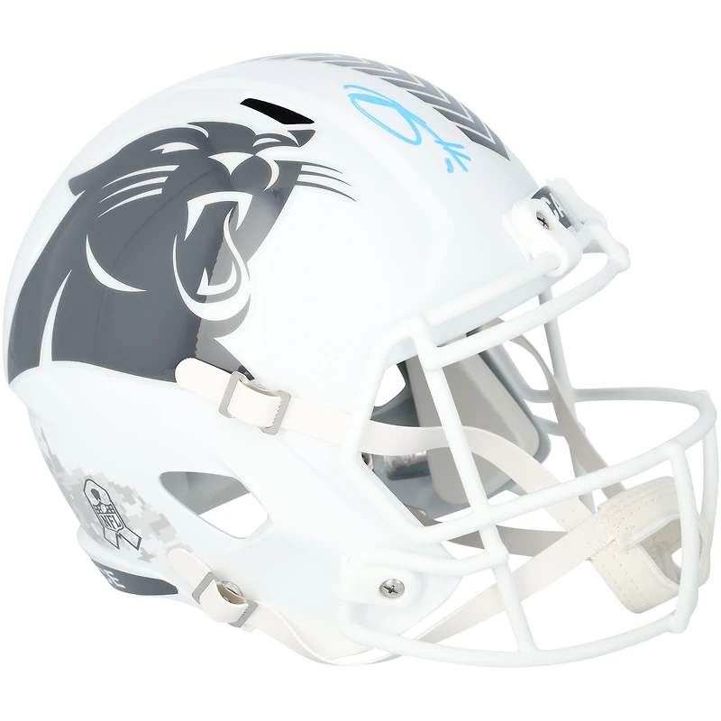 Bryce Young Carolina Panthers Autographed Riddell 2024 Salute To Service Speed Replica Helmet