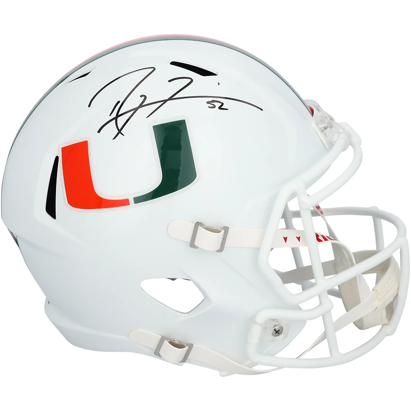 Ray Lewis Miami Hurricanes Autographed Riddell Speed Replica Helmet