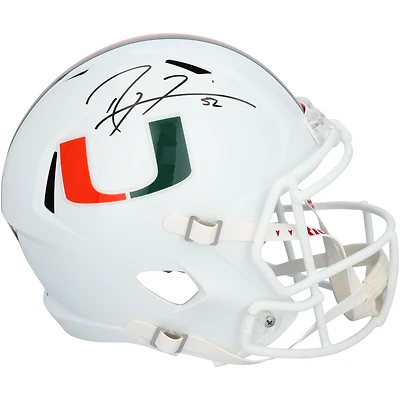 Ray Lewis Miami Hurricanes Autographed Riddell Speed Replica Helmet