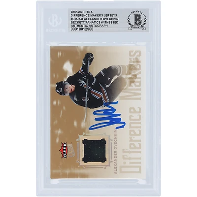 Alexander Ovechkin Washington Capitals Autographed 2005-06 Fleer Ultra Difference Makers Jersey Relic #DMJ-AO Beckett Fanatics Witnessed Authenticated Rookie Card