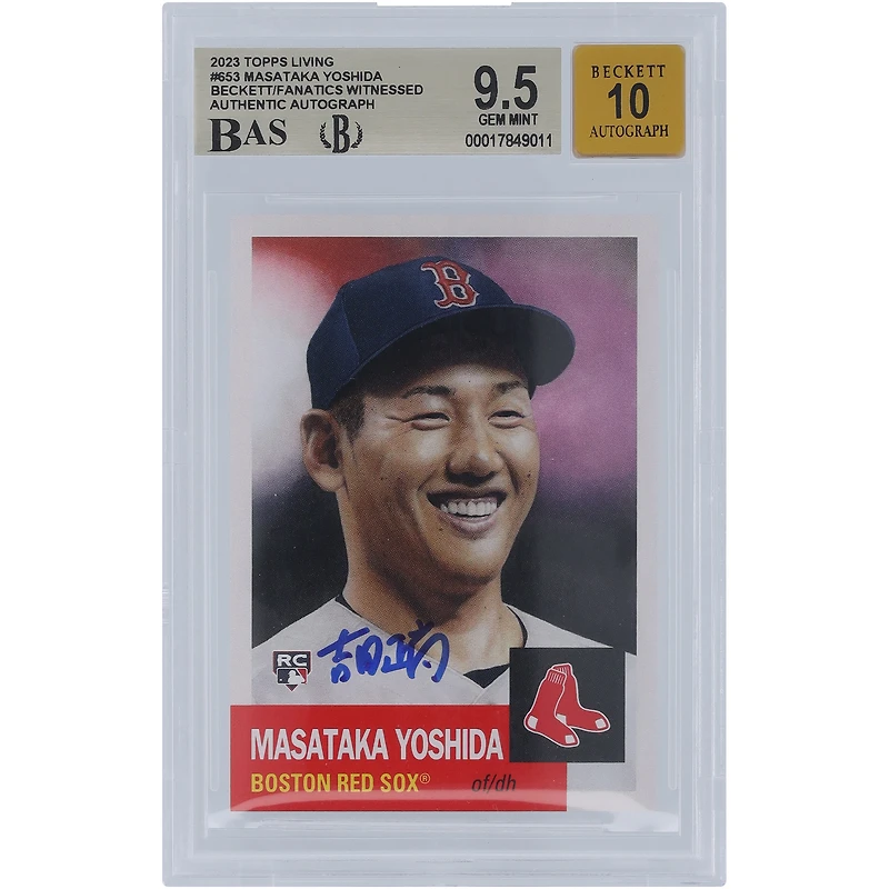 Masataka Yoshida Boston Red Sox Autographed 2023 Topps Living Kanji Signature #653 Beckett Fanatics Witnessed Authenticated /10 Rookie Card