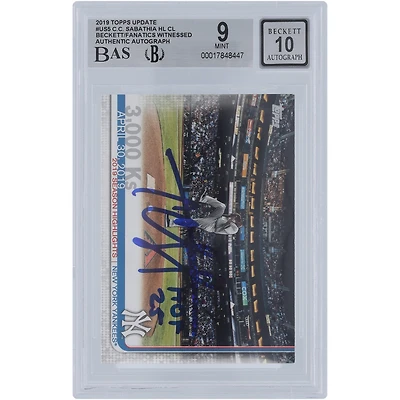 CC Sabathia New York Yankees Autographed 2019 Topps Update #US5 Beckett Fanatics Witnessed Authenticated 9/10 Card with "HOF 25" Inscription