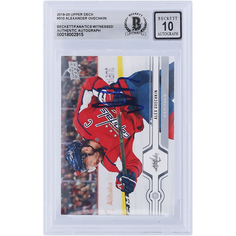 Alexander Ovechkin Washington Capitals Autographed 2019-20 Upper Deck #310 Beckett Fanatics Witnessed Authenticated /10 Card