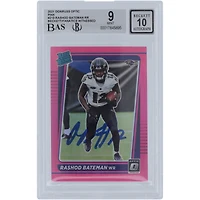 Rashod Bateman Baltimore Ravens Autographed 2021 Panini Donruss Optic Pink #210 Beckett Fanatics Witnessed Authenticated 9/10 Rookie Card