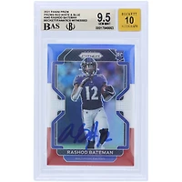 Rashod Bateman Baltimore Ravens Autographed 2021 Panini Prizm Red White & Blue Prizm #340 Beckett Fanatics Witnessed Authenticated /10 Rookie Card