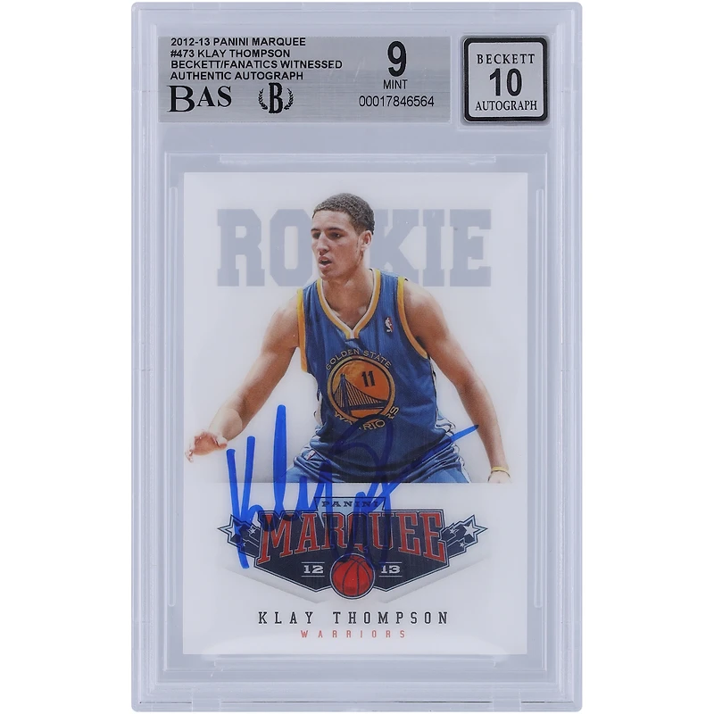 Klay Thompson Golden State Warriors Autographed 2012-13 Panini Marquee #473 Beckett Fanatics Witnessed Authenticated 9/10 Rookie Card