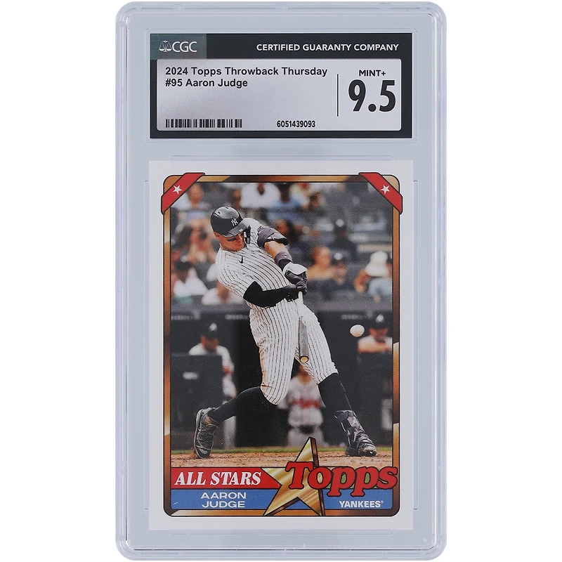 Aaron Judge New York Yankees 2024 Topps Throwback Thursday #95 CGC Authenticated 9.5 Card