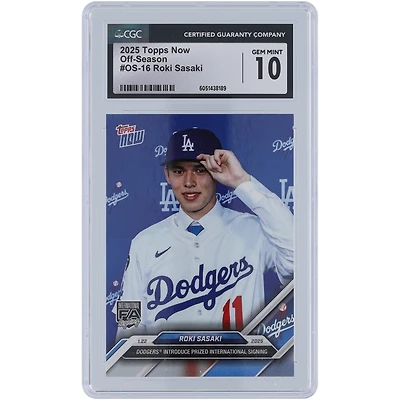 Roki Sasaki Los Angeles Dodgers 2025 Topps Now Dodgers Introduce Prized International Signing #OS-16 CGC Authenticated Card