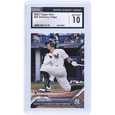 Anthony Volpe New York Yankees 2023 Topps Now Collects 1st Hit & Runs Into Yankees Record Book #22 CGC Authenticated 10 Rookie Card