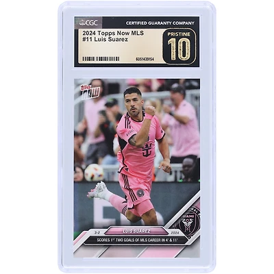 Luis Suarez Inter Miami CF 2024 Topps Now MLS Scores 1st Two Goals Of MLS Career In 4' & 11' #11 CGC Authenticated Pristine 10 Card