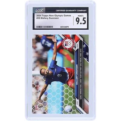 Mallory Swanson USA 2024 Topps Now Olympic Games Game-Winning Goal Lands Team USA First Gold Medal Since 2012 #25 CGC Authenticated 9.5 Card