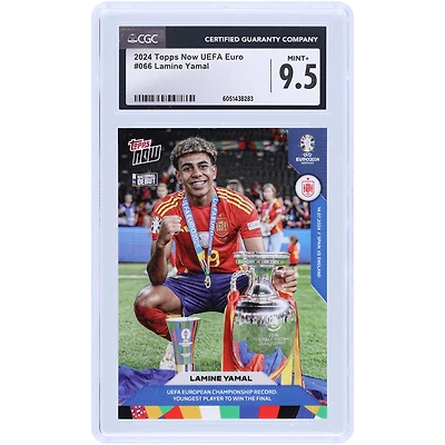 Lamine Yamal Spain National Team 2024 Topps Now UEFA Euro Youngest Player To Win The Final #66 CGC Authenticated 9.5 Card