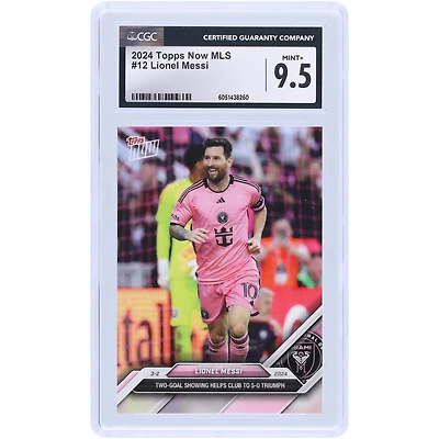 Lionel Messi Inter Miami CF 2024 Topps Now MLS Two-Goal Showing Helps Club To 5-0 Triumph #12 CGC Authenticated Card