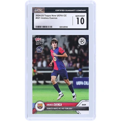 Andrés Cuenca Barcelona 2024-25 Topps Now UEFA Youngster Makes His First Team Debut #21 CGC Authenticated 10 Rookie Card