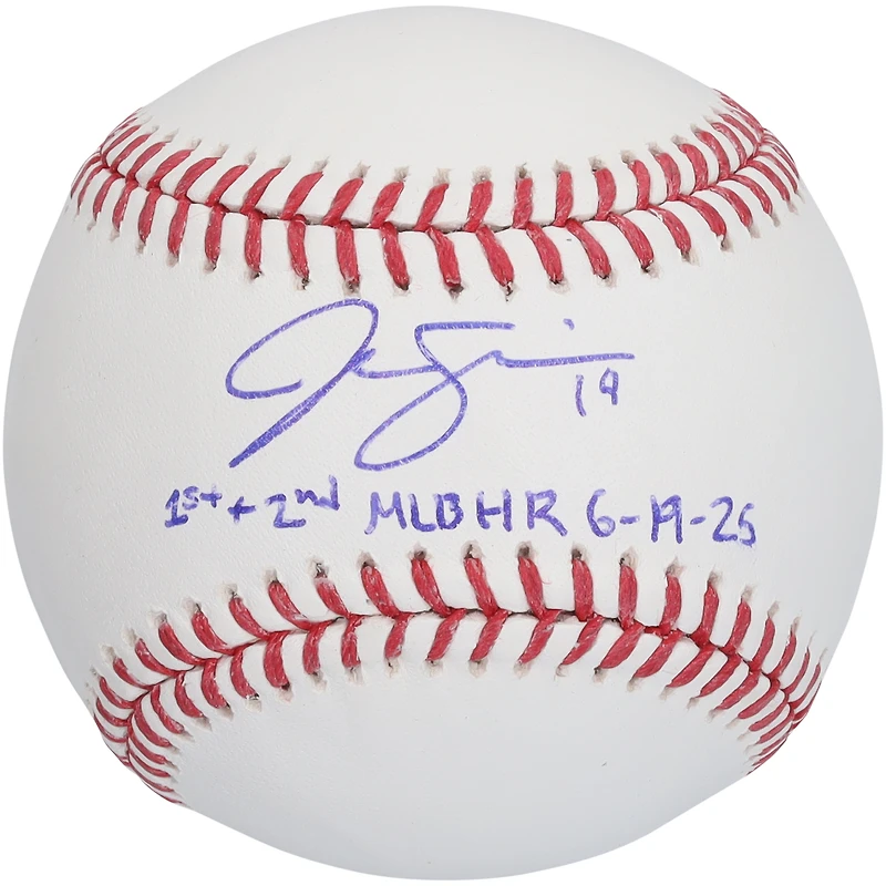 Jac Caglianone Kansas City Royals Autographed Baseball with "1st + 2nd MLB HR 6-19-25" Inscription
