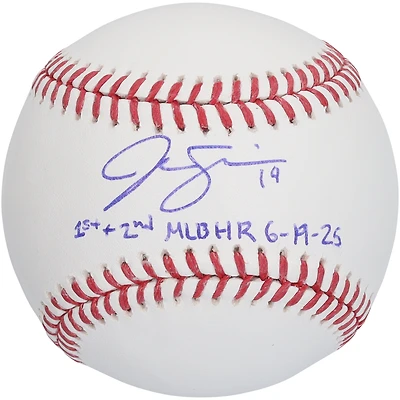 Jac Caglianone Kansas City Royals Autographed Baseball with "1st + 2nd MLB HR 6-19-25" Inscription